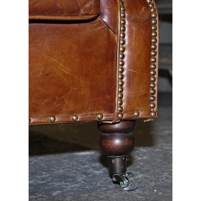 Balmoral Two Seater Brown Heritage Leather Sofa in the style of Halo and Timothy Oulton For Sale - Image 3 of 16