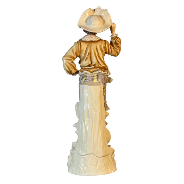 Early 20th Century Antique Meissen Style German Porcelain Figurine Young Man For Sale - Image 5 of 18