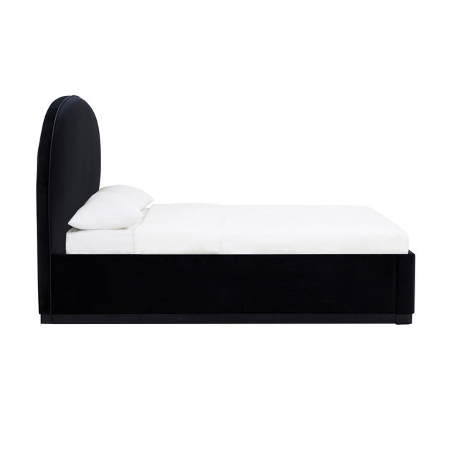 Marlow Performance Velvet King Bed, Black For Sale - Image 4 of 11