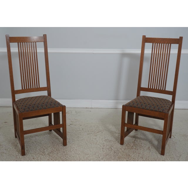 Set of 6 Stickley Arts & Crafts Mission Oak Dining Chairs For Sale - Image 11 of 18