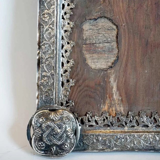Traditional Mid 19th Century Small Indo-Portuguese Silver Mounted Frame For Sale - Image 3 of 5