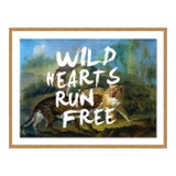 Image of Wild Hearts Run Free by Lara Fowler in Gold Framed Paper, Small Art Print For Sale