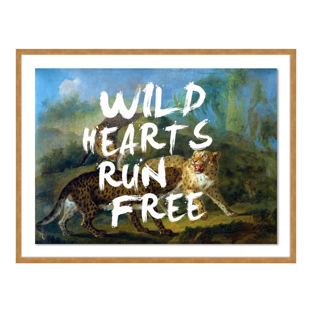 Wild Hearts Run Free by Lara Fowler in Gold Framed Paper, Small Art Print For Sale