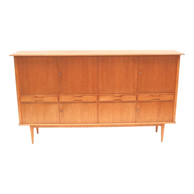 Large Vintage Teak Highboard, 1960s For Sale