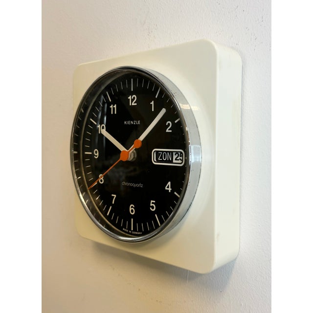 1970s Vintage White Bakelite Chronoquartz Wall Clock from Kienzle International, 1970s For Sale - Image 5 of 16