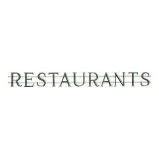 Vintage "Restaurants" Painted Aluminum Lettering Sign For Sale