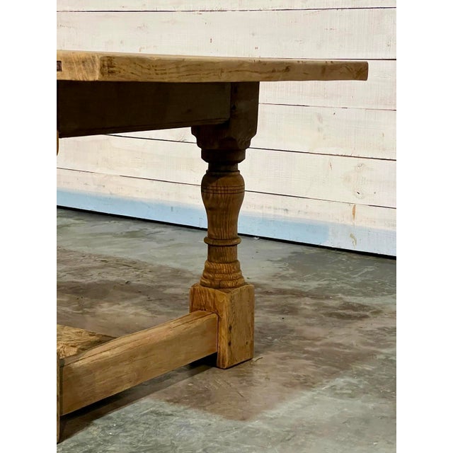 Bleached Oak Farmhouse Dining Table, 1925 For Sale - Image 11 of 18