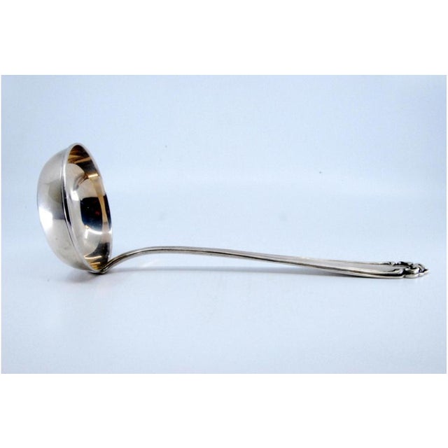 Silver Soup Ladle with Grooves For Sale - Image 3 of 9