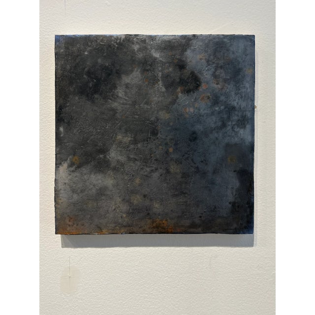 Metal Abstract Painting Oil on Aluminum Panel For Sale - Image 4 of 4