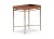 Cleave Chairside Table with Antiqued Bronze Finished Metal Base and Rustic Walnut Top