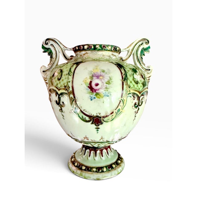 Ceramic Antique Austrian Bohemian Porcelain Portrait Vase, Duchesse De Bourgogne, C. 1900 For Sale - Image 7 of 12