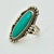 1970s Vintage Southwestern Navajo Elongated Oval Turquoise & Sterling Ring, Artist Signed, Size 7.75 For Sale - Image 6 of 9
