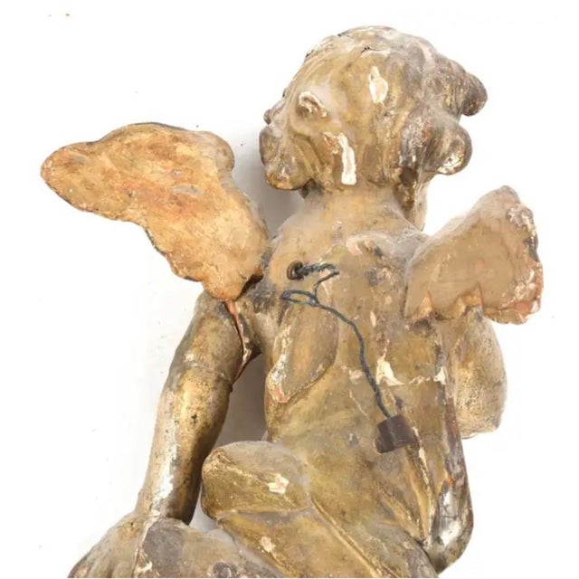 18th Century Italian Baroque Winged Putti Sculptures in Carved Wood For Sale In Tampa - Image 6 of 7