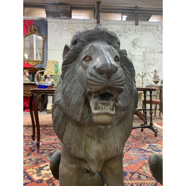 Unknown, Pair of Bronze Lions, 1928, Bronze For Sale - Image 4 of 8