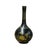 Chinese Black Lacquer Color Graphic Decorative Wood Vase Art For Sale - Image 4 of 5