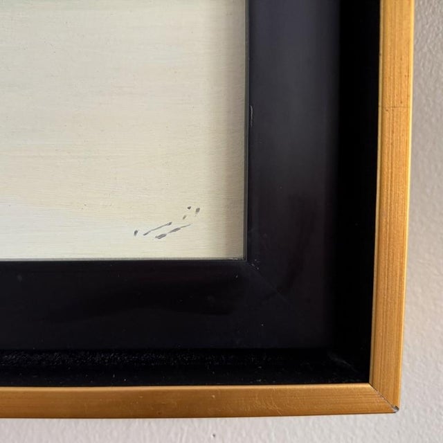 Late 20th Century Minimalist Blue Horizon Beach Scene Oil on Canvas For Sale In Raleigh - Image 6 of 6