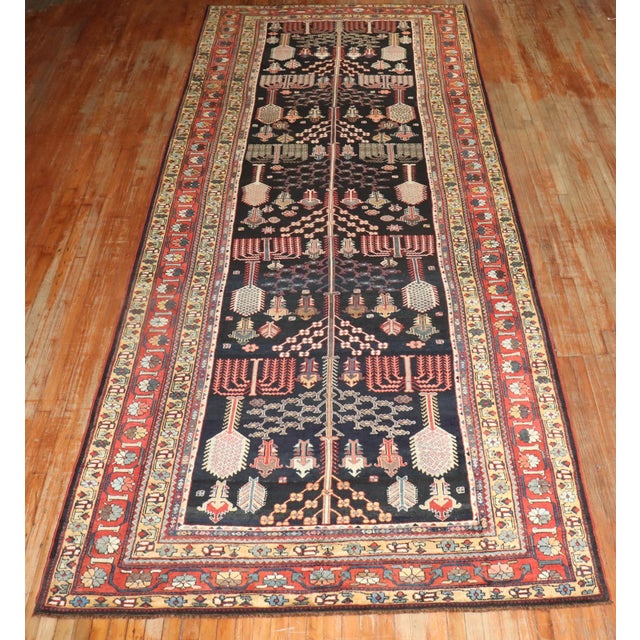 Kurd Bakhtiari Corridor WIllow Tree Antique Runner - 6'4" x 16' For Sale In New York - Image 6 of 12