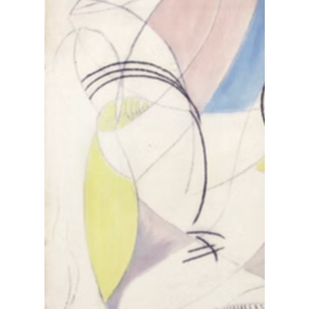 "Fumo Centro". Mixed Media on Canvas by Joe Ginsberg. Nursery Shades - Pink, Blue, & Yellow. Neutral Background With Black & Green Highlights.s. For Sale - Image 4 of 7