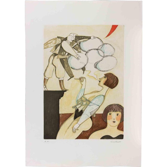 Alberto Gallerati, The Smoke Bubbles, Etching, 1980s For Sale