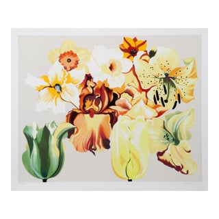 Island of Yellow Flowers, 1981 Signed Screenprint by Lowell Blair Nesbitt For Sale
