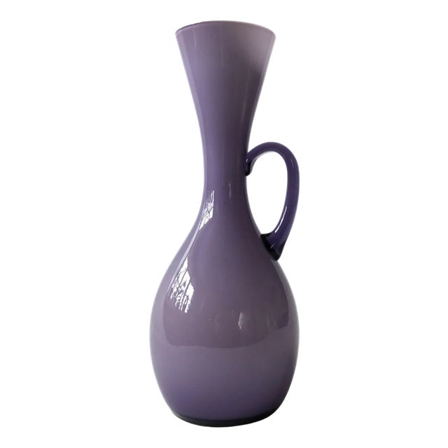 Vintage Handmade Art Glass Purple Vase from Ekenäs, Sweden For Sale