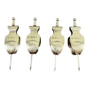 English Estate Sterling Silver Lemon Squeezers, Set / 4