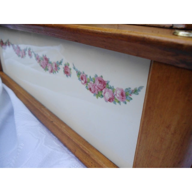 Art Nouveau Bread Box with Rose Border, 1890s For Sale - Image 12 of 18