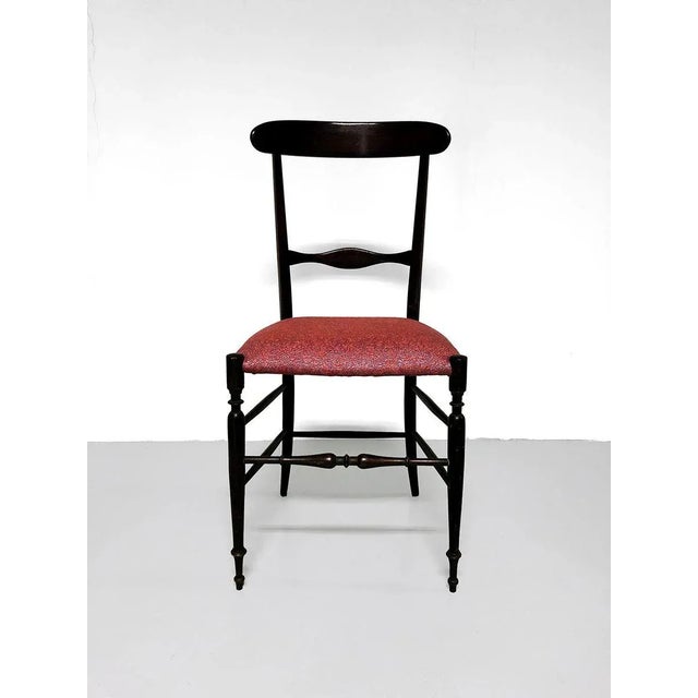 Vintage Campanino Chiavari Chair with Rubelli Fabric by Levaggi For Sale - Image 4 of 6