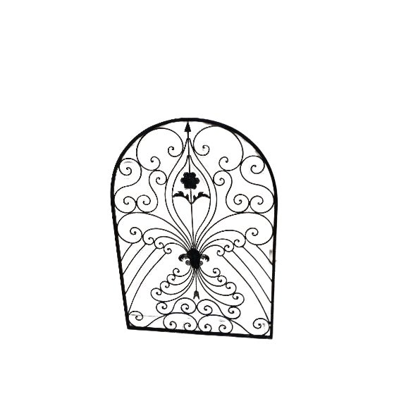 Metal 1990s Semi Circular Retro Black Decorative Spanish Metal Arch Wall Art- Set of 2 For Sale - Image 7 of 8