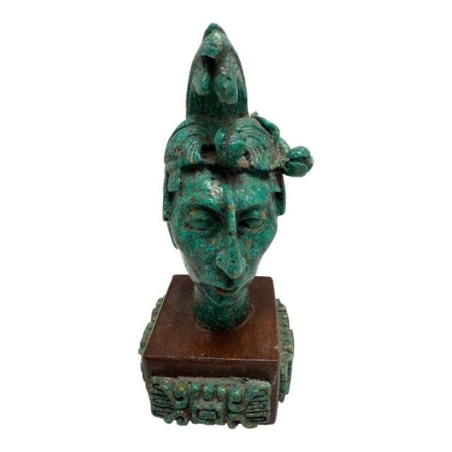 Petite Vintage Zarabeski Mayan Sculptural Head For Sale