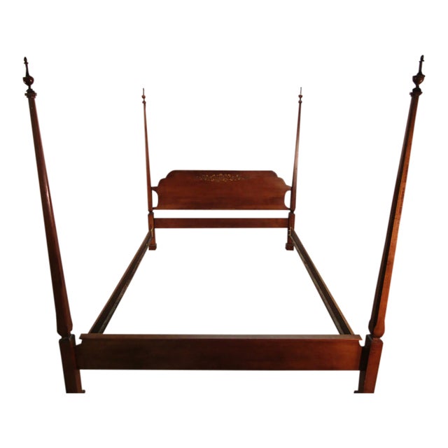 Hitchcock Solid Maple Queen Size Pencil Post Bed For Sale