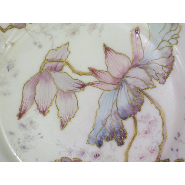 This dessert plate from H&Co Selb Bavaria is a stunning piece of Victorian-era collectible pottery. Hand-painted with...