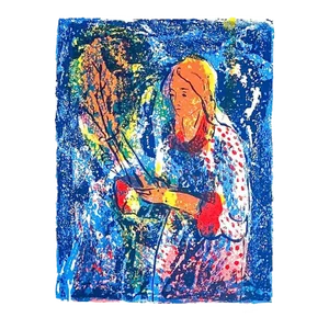 1960s Modern Figural Serigraph