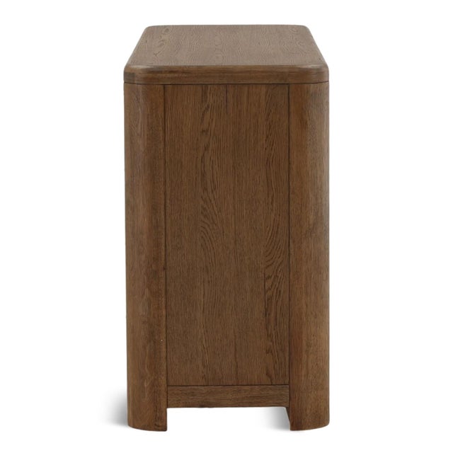 Contemporary Simple Brown Oak Organic Modern Six-Drawer Dresser For Sale - Image 3 of 7