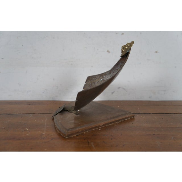 Vintage Souvenir Roman Sun Dial 200 Ad Fan Shaped Lions Head Made in Italy For Sale - Image 9 of 12