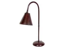 Leather Table Lamp by Jacques Adnet, 1950s