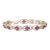 4ctw Ruby Flower Tennis Bracelet 14k Yellow Gold 7.25" 7.5mm For Sale