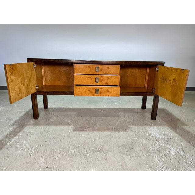 1970s Mid Century Burlwood Credenza by Century Furniture For Sale In Tampa - Image 6 of 11