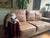 Beautiful oversized handmade leather sofa with incredible patina and character. Rich tobacco/cognac distressed leather...