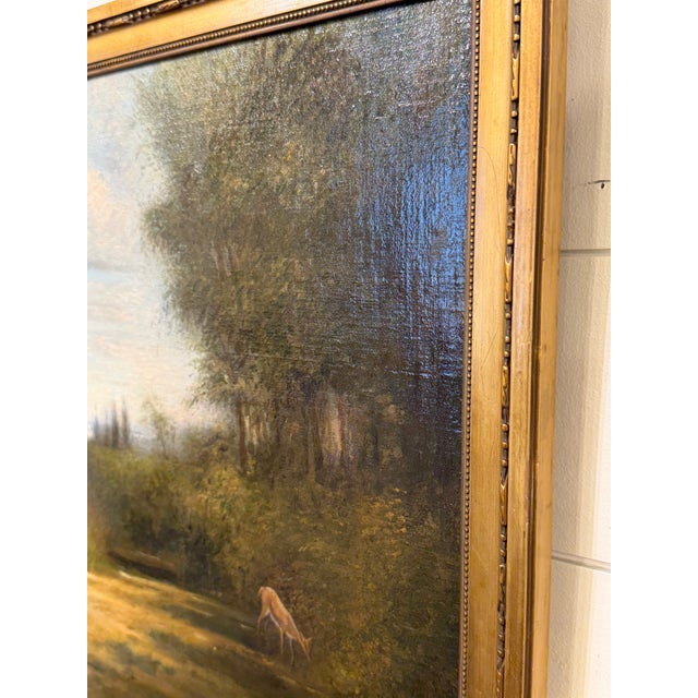 Antique French Landscape Study With a Deer For Sale In Nashville - Image 6 of 9