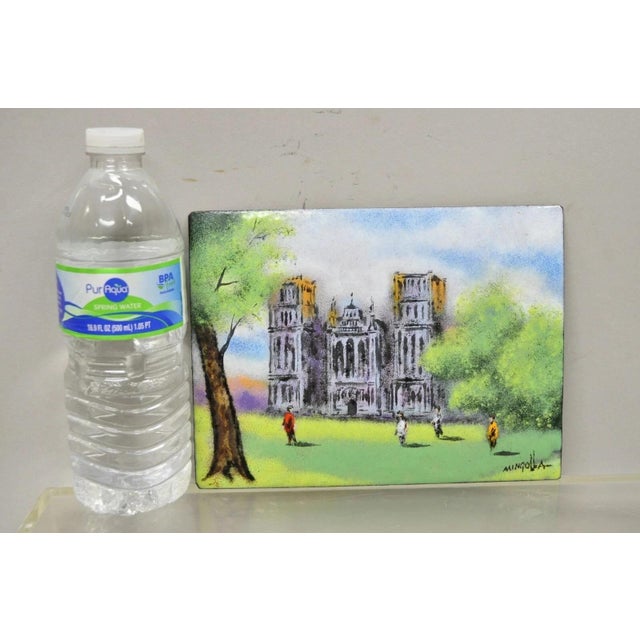 Dom Dominic Mingolla Enamel on Copper Small Painting Notre Dame? Cathderal 6 x 8. Item features enamel on copper painting,...