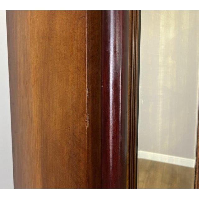 Antique French Carved Walnut Mirrored 2-Door Armoire For Sale - Image 13 of 18
