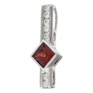 14KW Garnet(0.78) & Diamond(0.14) Slide Pendant For Sale