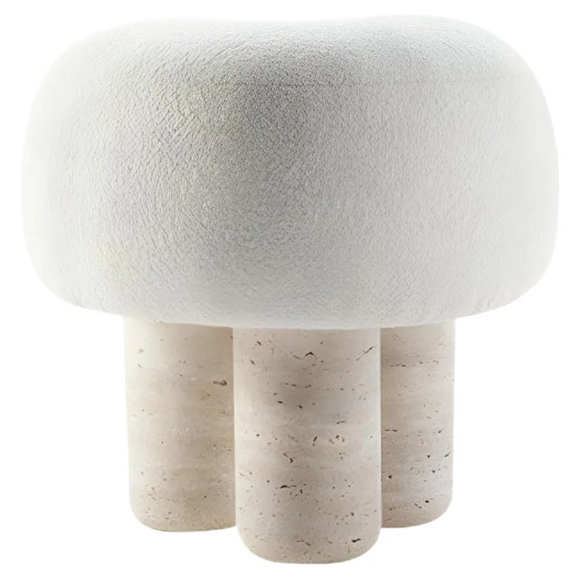 Travertine Hygge Pouf from Collector For Sale