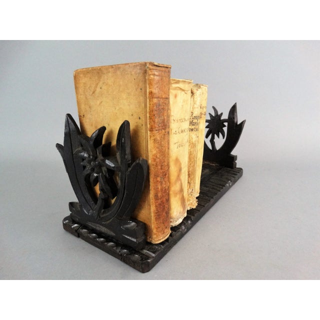 1930s Carved Black Forest Book Slide For Sale - Image 4 of 7