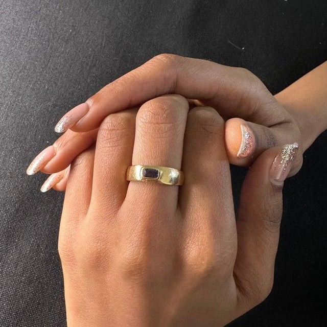 "This is part of Chairish’s Fine Jewelry assortment. Genuine Tanzanite Ring Gift for Father in 18K Gold featuring natural...