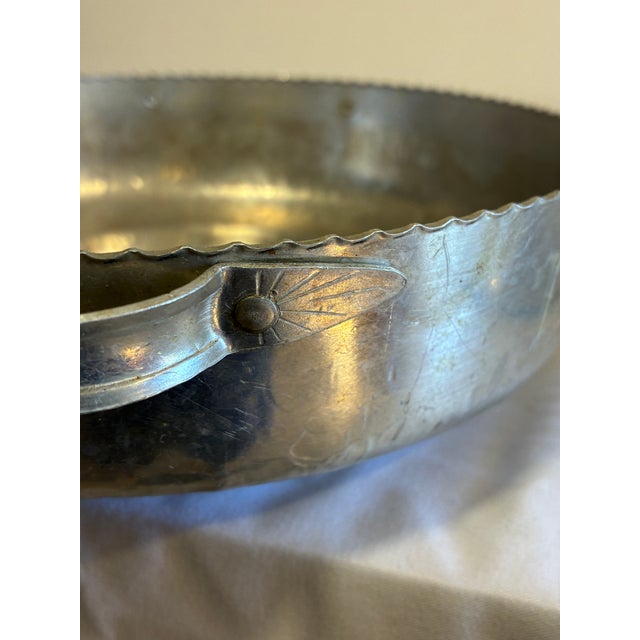 Vintage Hammered Aluminum Lidded Serving Dish With Tulip Finial For Sale - Image 10 of 15