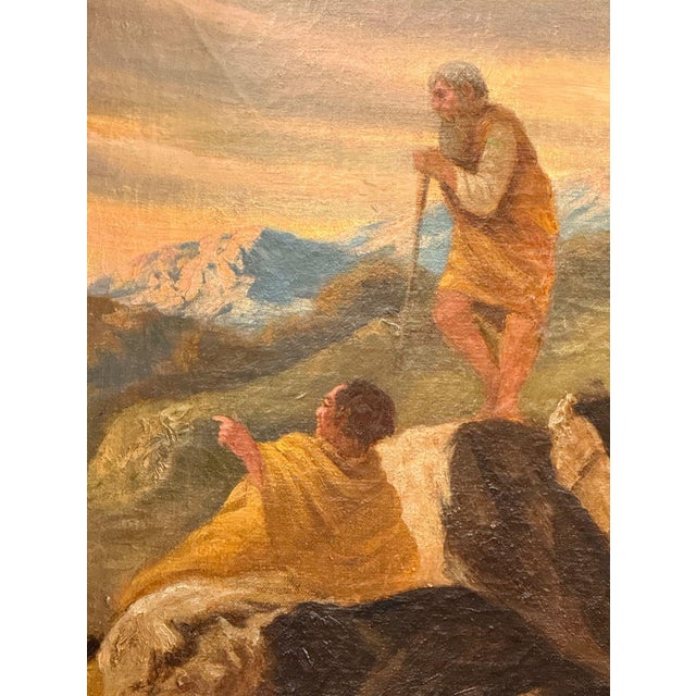 Textile Eugene Califano Allegorical Scene With Classical Ruins Oil on Canvas. 20th C. For Sale - Image 7 of 13