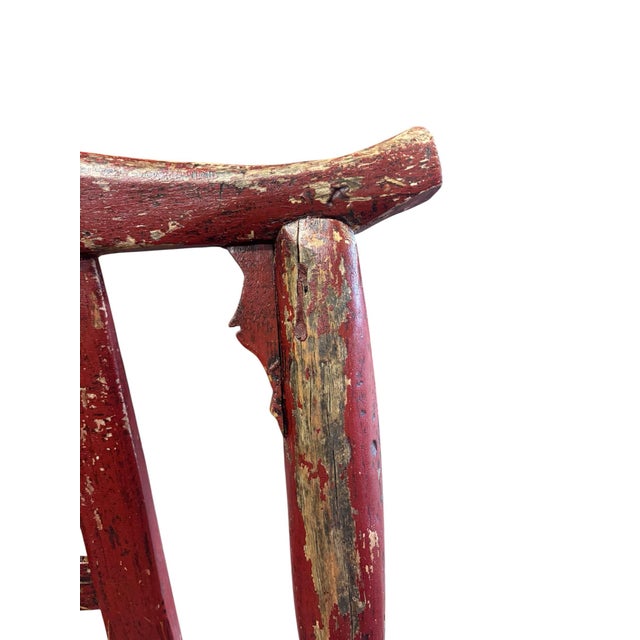 Late 19th Century Qing Dynasty Child’s Chair W/ Heavy Chipping For Sale - Image 10 of 12