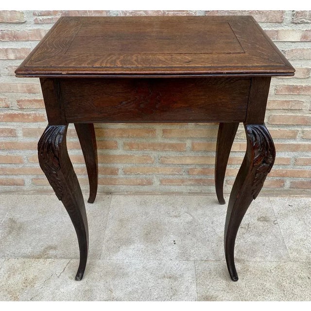 French Carved Walnut Side Table, 1940s For Sale - Image 11 of 12